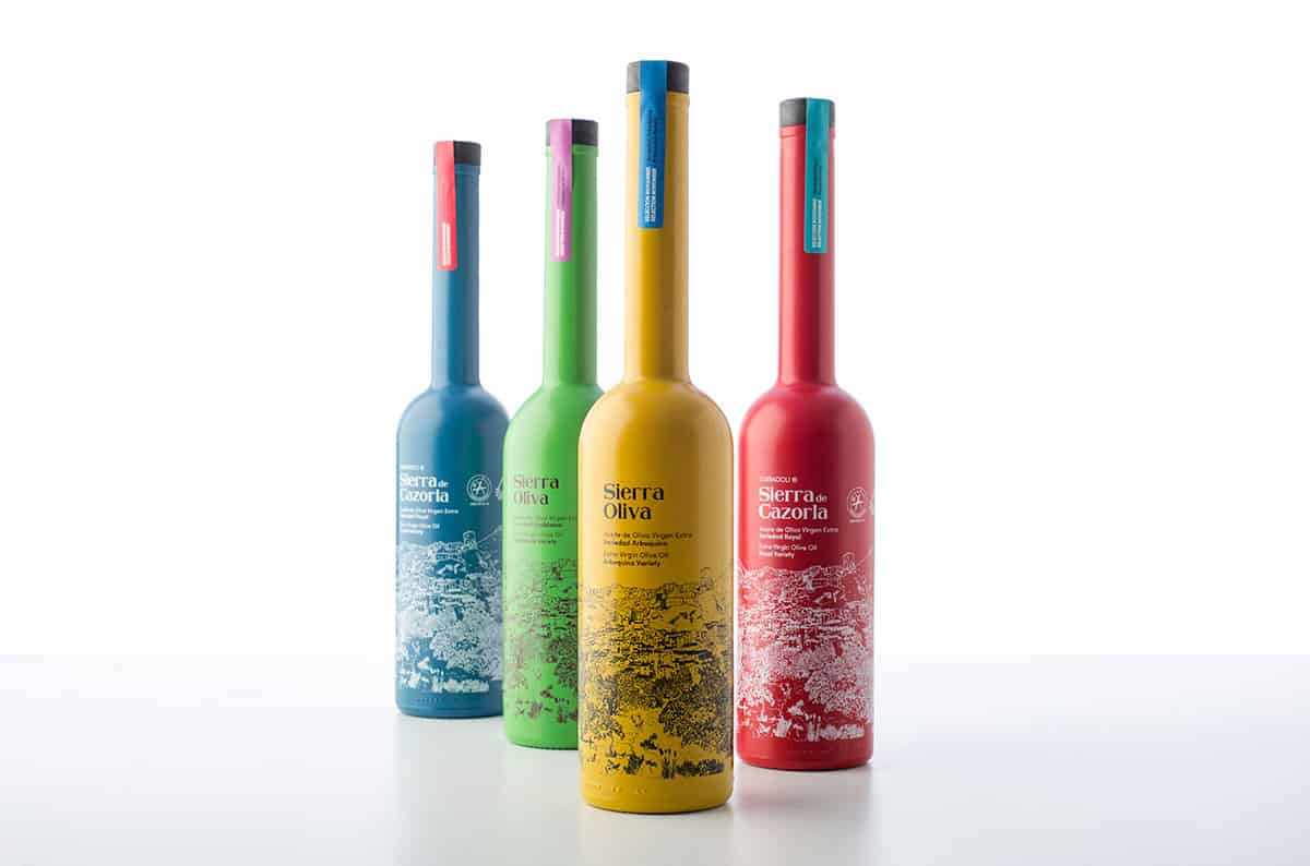 botellas premium de diseño de aceite de Cazorla Arbequina Hacienda Vadolivo